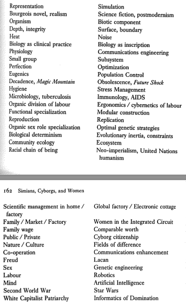 Donna Haraway's Diagram (161-2)